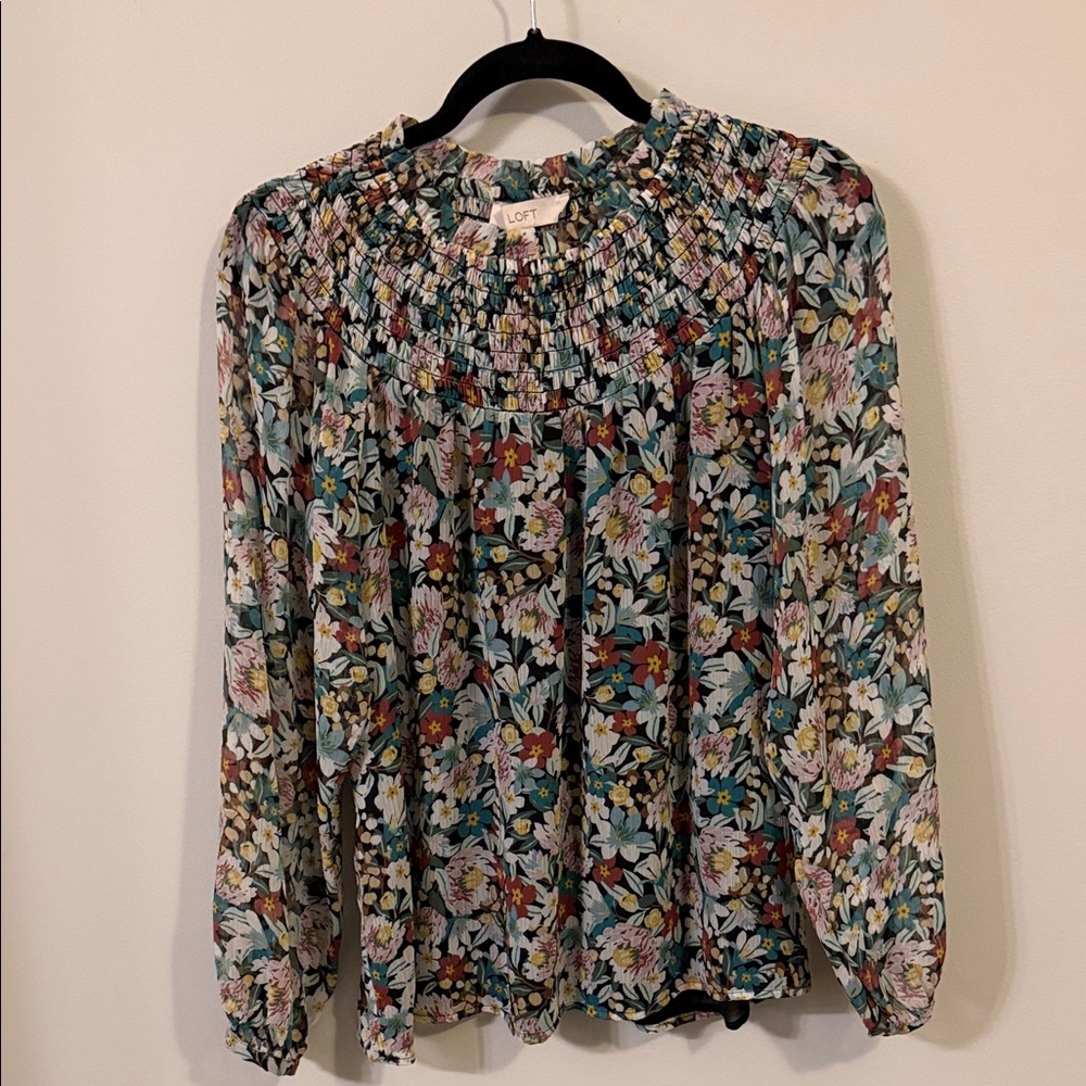 LOFT Multicolor Floral Blouse